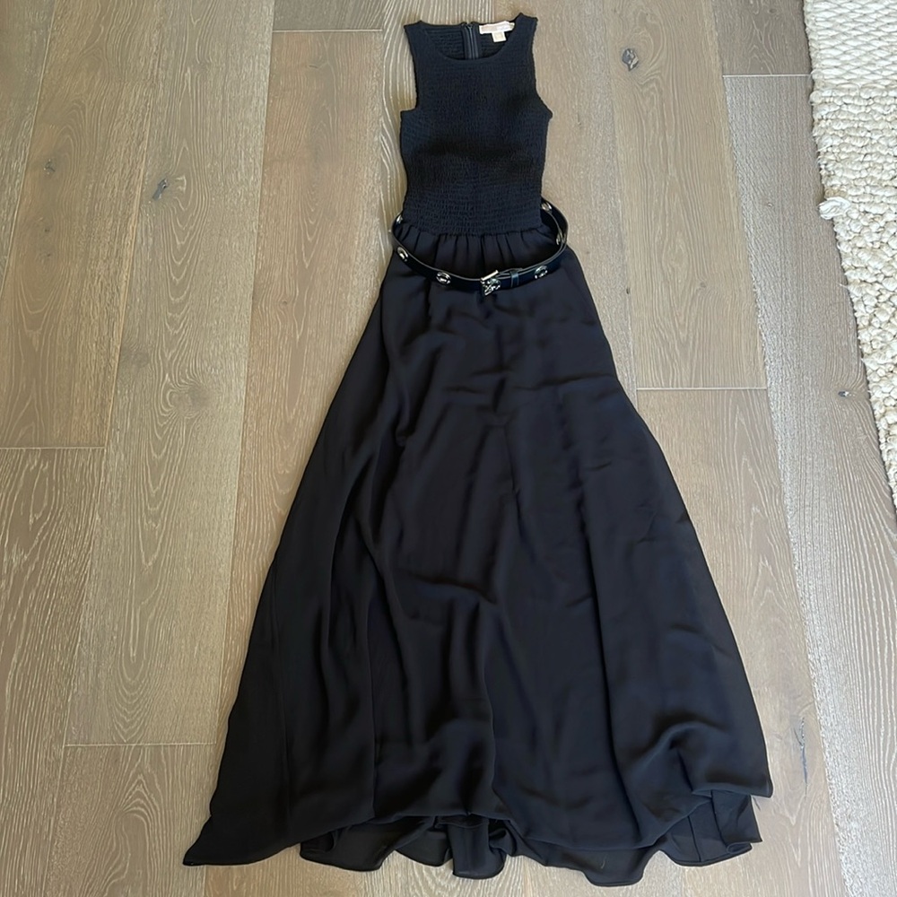 Michael Kors Smocked Black Maxi Dress
